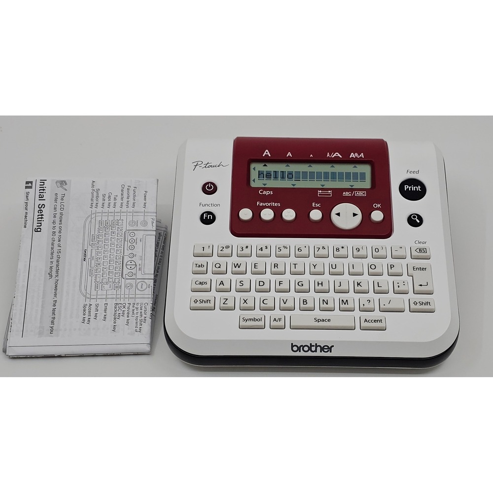 Brother P-Touch PT-1280 Label Maker Handheld Printer White Burgundy Tested